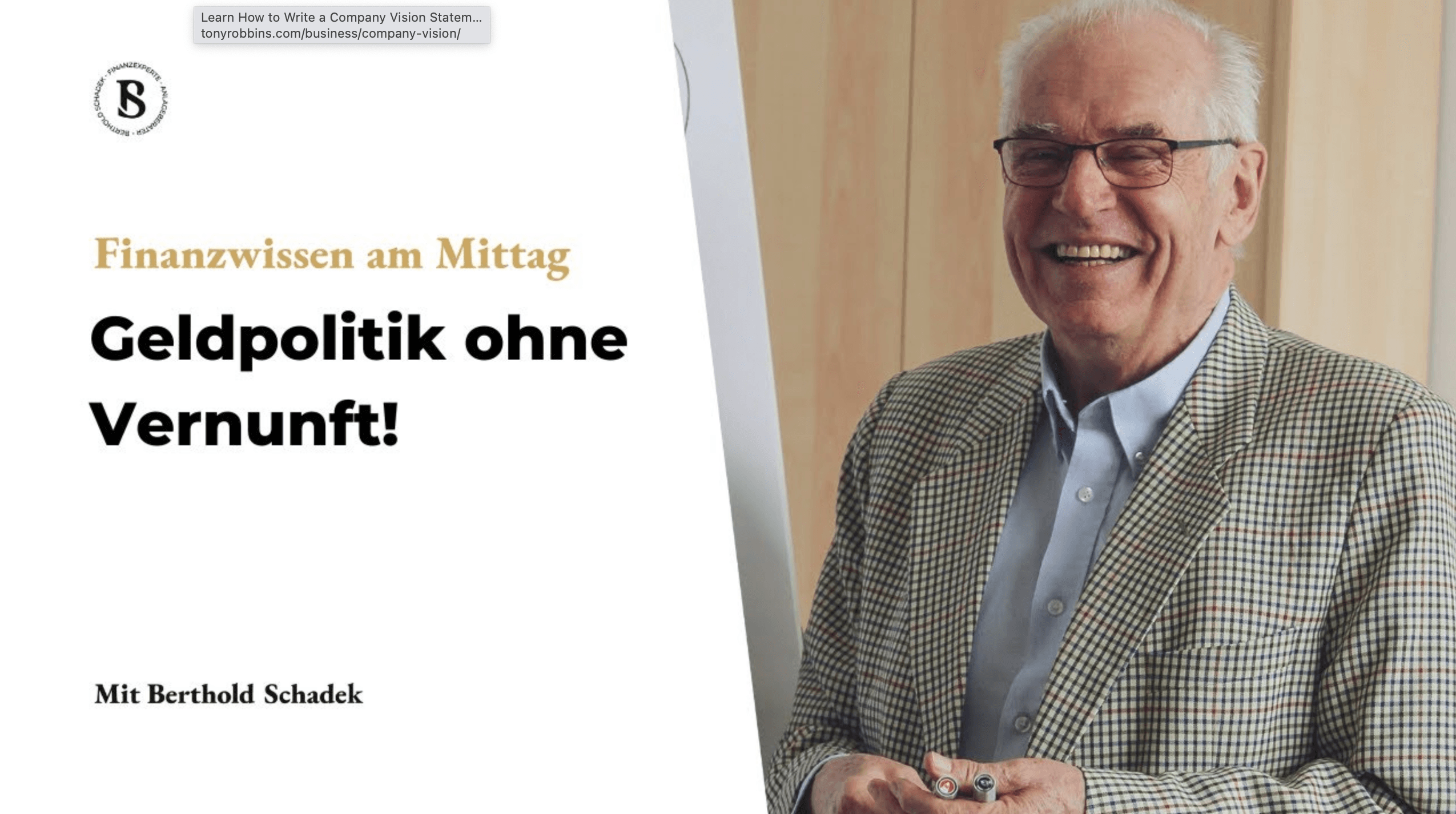 Berthold Schadek: Das Notstandsprogramm zeigt keine Wirkung! Ein Blick auf die aktuelle Situation!